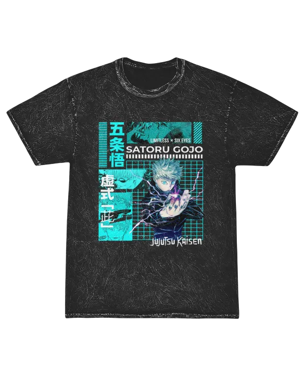 Satoru Gojo Cursed Technique  Jujutsu Kaisen Anime Manga Graphic Mineral Washed T-shirt