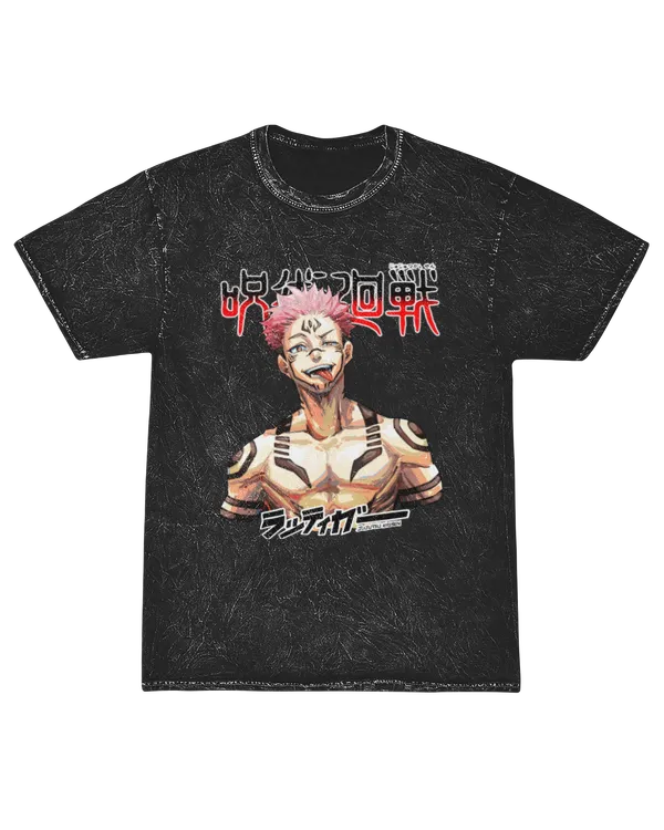 Jujutsu Kaisen Ryomen Sukuna Mineral Wash Tee  King of Curses Tattoo Anime Graphic T-shirt