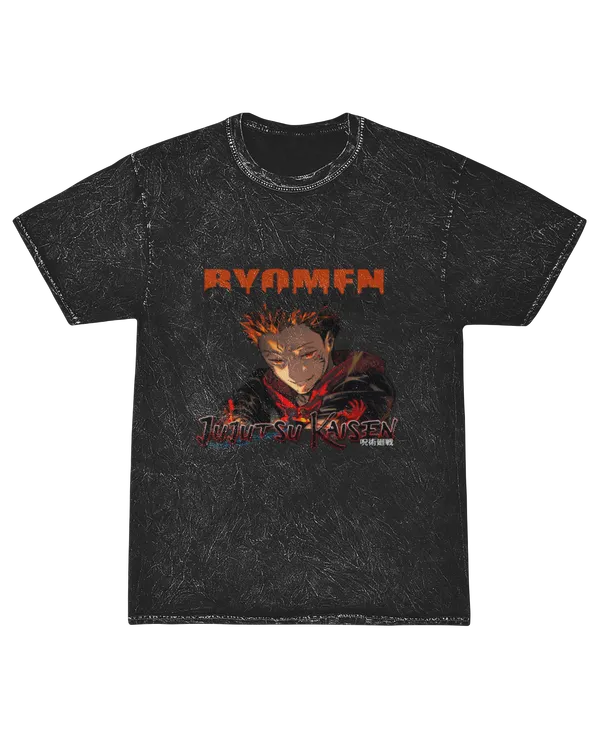 Jujutsu Kaisen Ryomen Sukuna Mineral Wash Tee  King of Curses Hooded Anime Graphic T-shirt