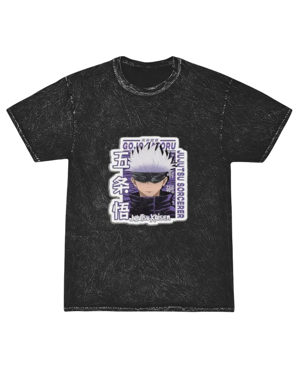 Jujutsu Kaisen Satoru Gojo Mineral Wash Tee  The Strongest Sorcerer Anime Graphic Unisex T-shirt