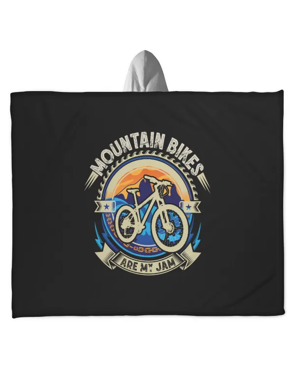 Mountain Bikes are my jam - Hooded Sherpa Fleece Blanket Hooded Sherpa Fleece Blanket