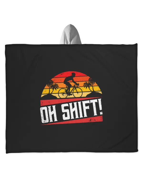 Oh Shift Cycling Lover Boy - Hooded Sherpa Fleece Blanket Hooded Sherpa Fleece Blanket