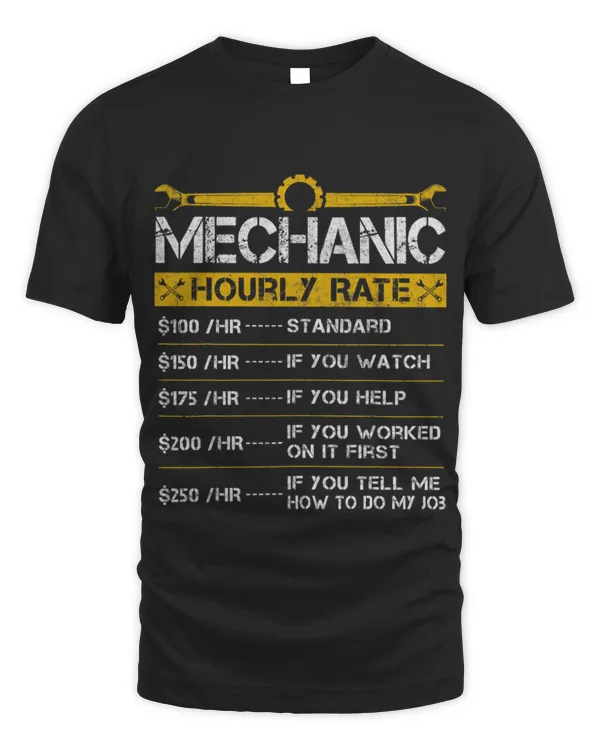 Cute Mechanic Hourly Rate Worker Labor Rates Dad - Unisex Standard T-Shirt - Oversized Print Unisex Standard T-Shirt - Oversized Print