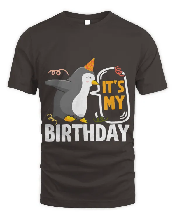 Penguin Pet Birthday Design for a Love Penguin Birthday Party - Unisex Standard T-Shirt - Oversized Print Unisex Standard T-Shirt - Oversized Print