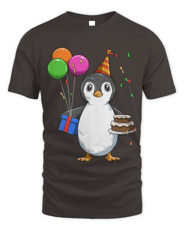 Penguin Pet Birthday Penguin Birthday Party Penguin Theme - Unisex Standard T-Shirt - Oversized Print Unisex Standard T-Shirt - Oversized Print