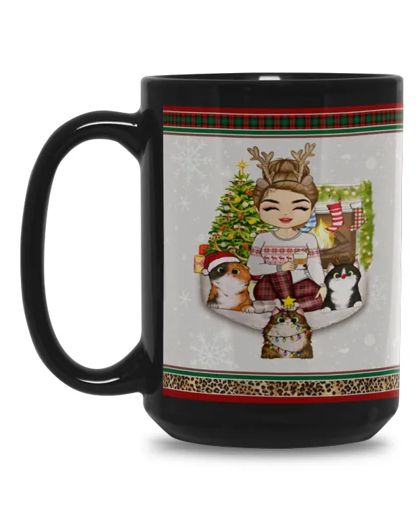 ETTB87 Just A Girl Who Loves Cats And Christmas