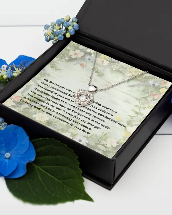 Heart Knot Silver Necklace