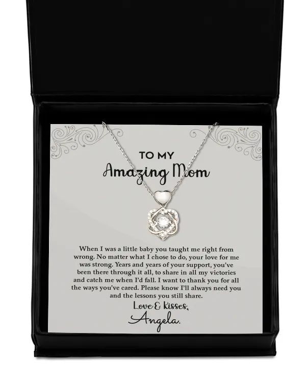 Heart Knot Silver Necklace