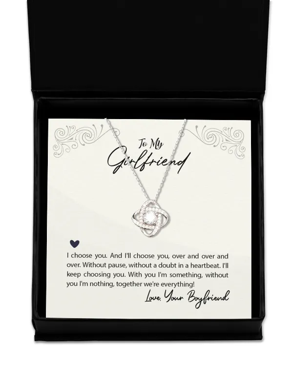 Love Knot Silver Necklace