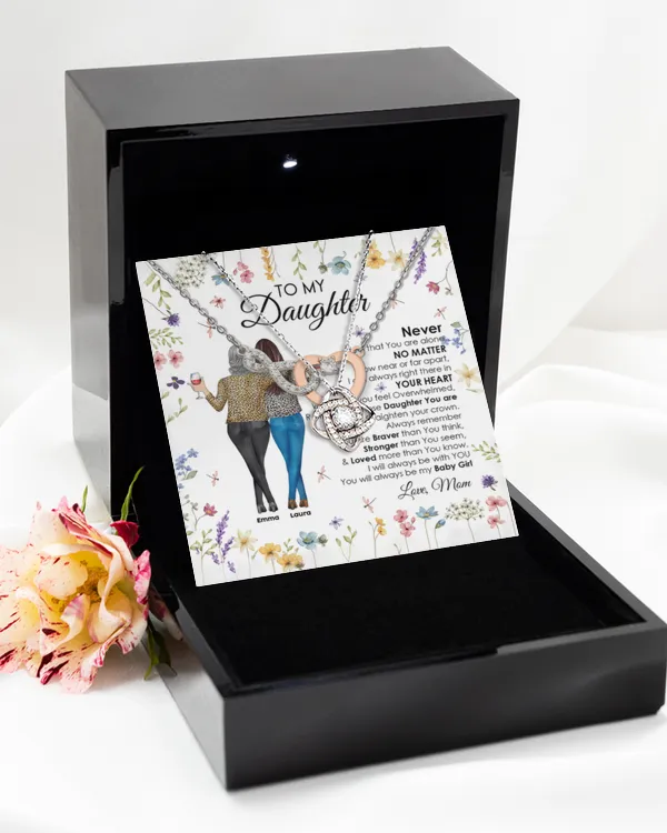 To My Daughter Gift You Will Always Be My Baby Girl - Personalized Infinity Heart Necklace, Gifts For Daughter, Gifts Idea For Daughter