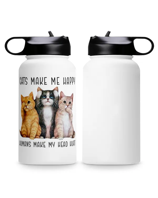 ETT420 Cats Make Me Happy Humans Make My Head Hurt