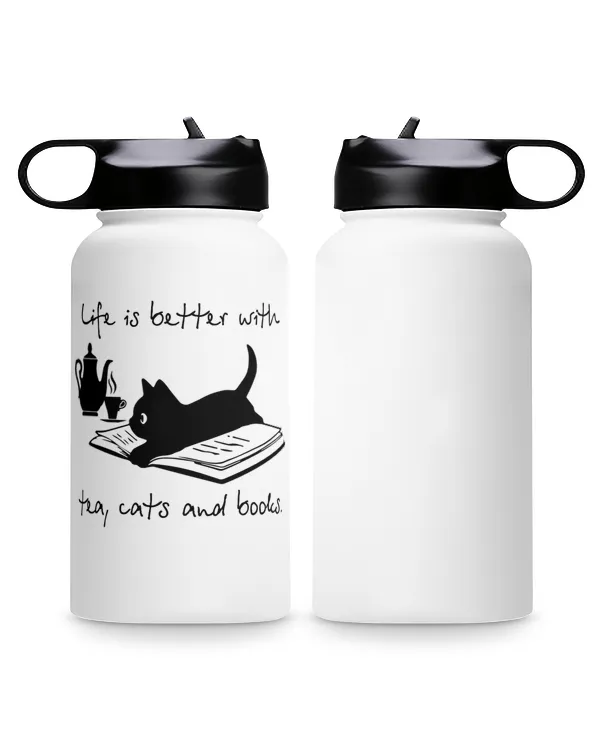 ETT1099a Life Is Better With Tea Cats And Books