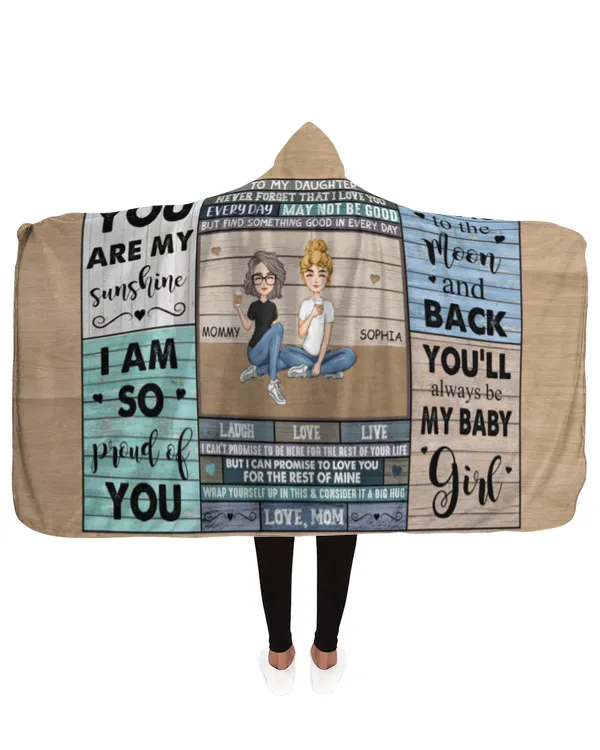 I Love You To The Moon And Back - Personalized Wearable Blanket Hoodie, Gifts For Daughter, Gifts Idea For Daughter
