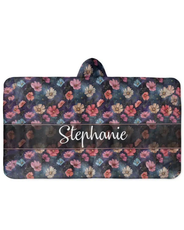 Custom Name Birth Flower - Personalized Wearable Blanket Hoodie, Gifts For Sister, Gifts Idea For Sister