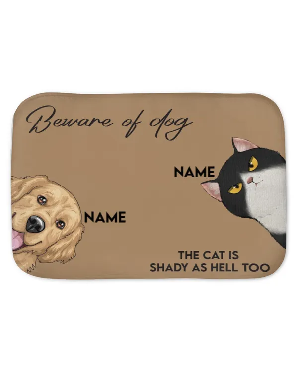 Beware Of Dogs And Cats - Personalized Doormat, Gift For Dog Lovers, Gift Idea For Dog Lovers
