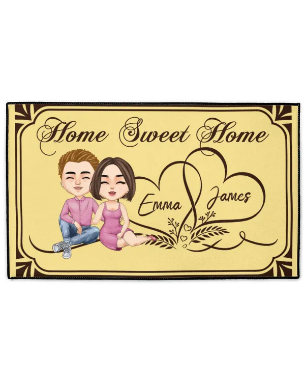 Home Sweet Home - Personalized Doormat, Gifts For Girlfriend, Gifts Idea For Girlfriend - Indoor Floor Mats Indoor Floor Mats