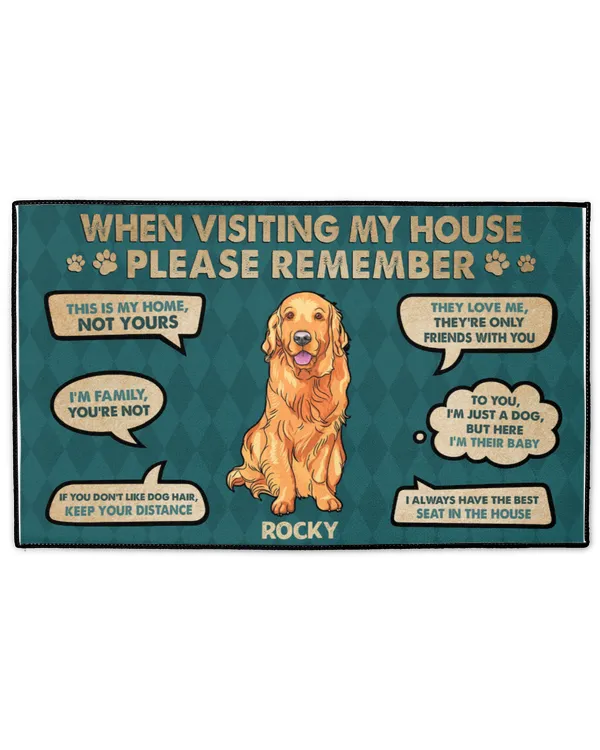 When Visiting My House - Personalized Doormat, Gifts For Dog Lovers, Gifts Idea For Dog Lovers - Indoor Floor Mats Indoor Floor Mats