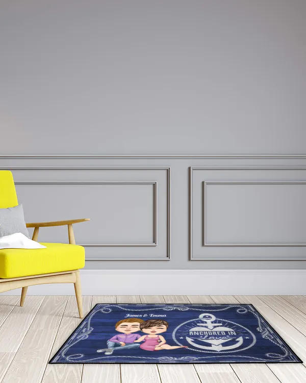 Anchored In Love - Personalized Doormat - Birthday, Gifts For Husband, Gifts Idea For Husband