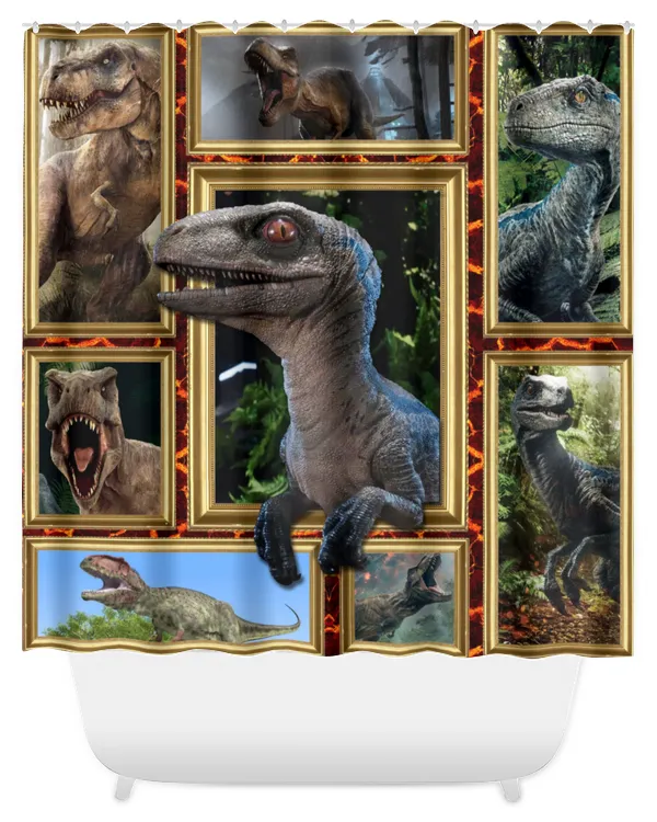 3D Dinosaur Shower Curtain, Dinosaurs Humorous Bathroom Decor Curtain,Waterproof Fabric Bathroom Accessories For Home Lovers