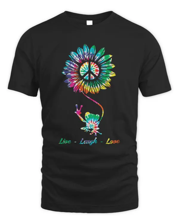 Peace Love Frog Hippie Flower