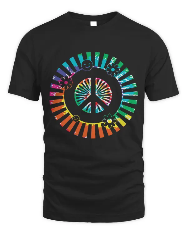 Peace sign colorful flowers Hippie