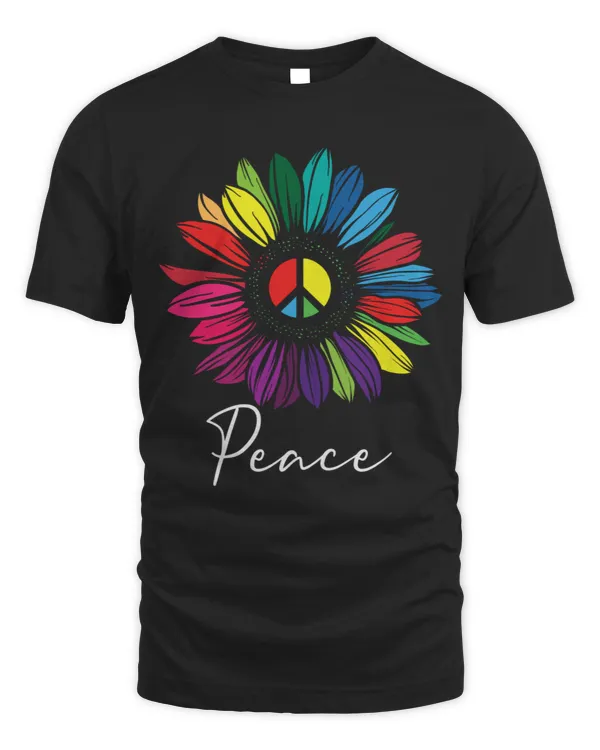 Sunflower rainbow peace sign Hippie