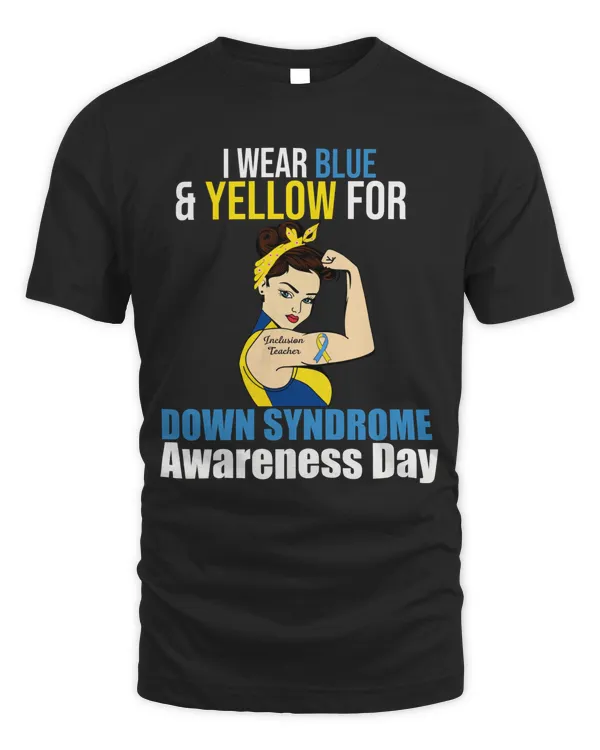 Inclusion Teacher Wear Blue & Yellow to Classroom Down Syndrome Awareness Day