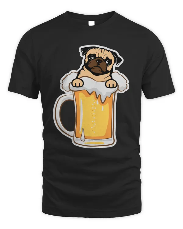Pug dog beer drinking party beer lovers