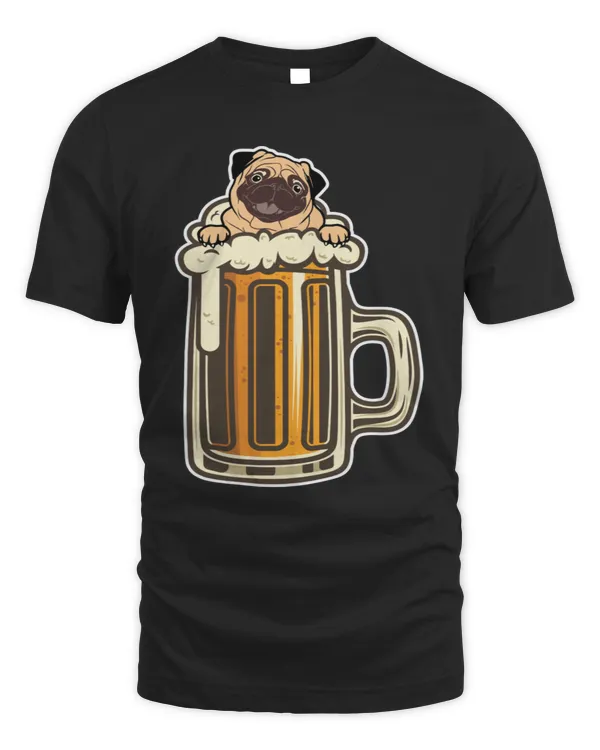Pug in beer party dog lover gift
