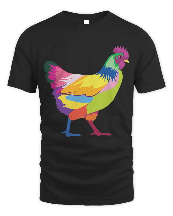Colorful Chicken Rainbow Hen Shirt For Mama