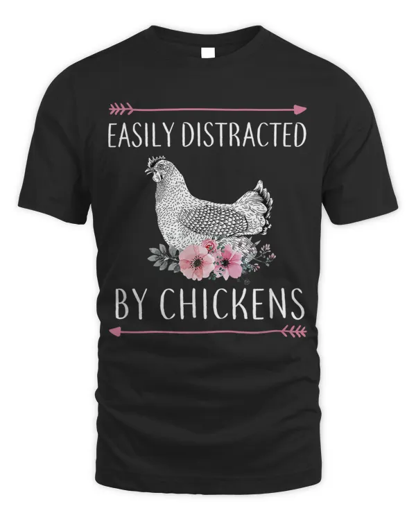 Easily Distracted By Chickens Gift For Chicken Lovers Funny