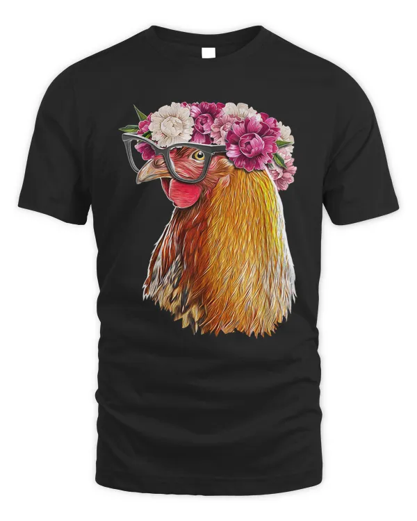 Floral Chicken Rhode Island Red Chicken Farmer Gift Women