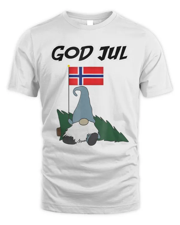 God Jul Norwegian Gnome Tshirt Merry Christmas Norway Tee