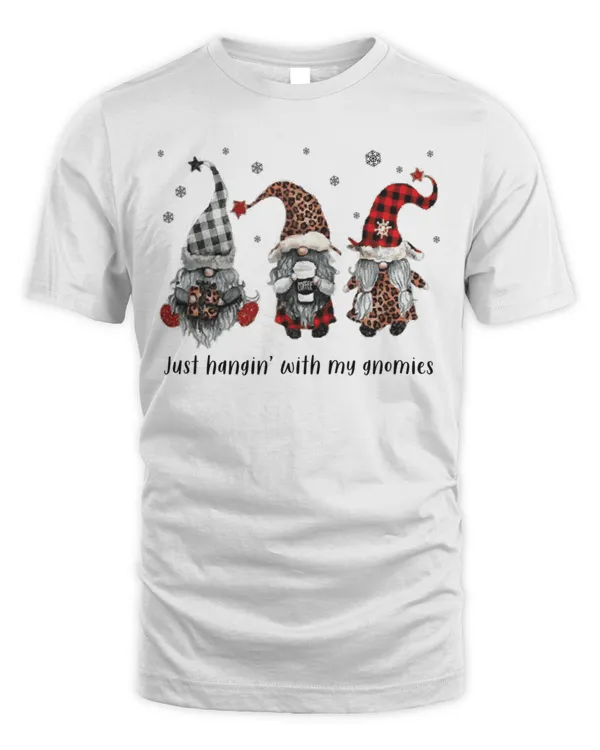 Just Hangin With My Gnomies Santa Gnome Christmas T-Shirt
