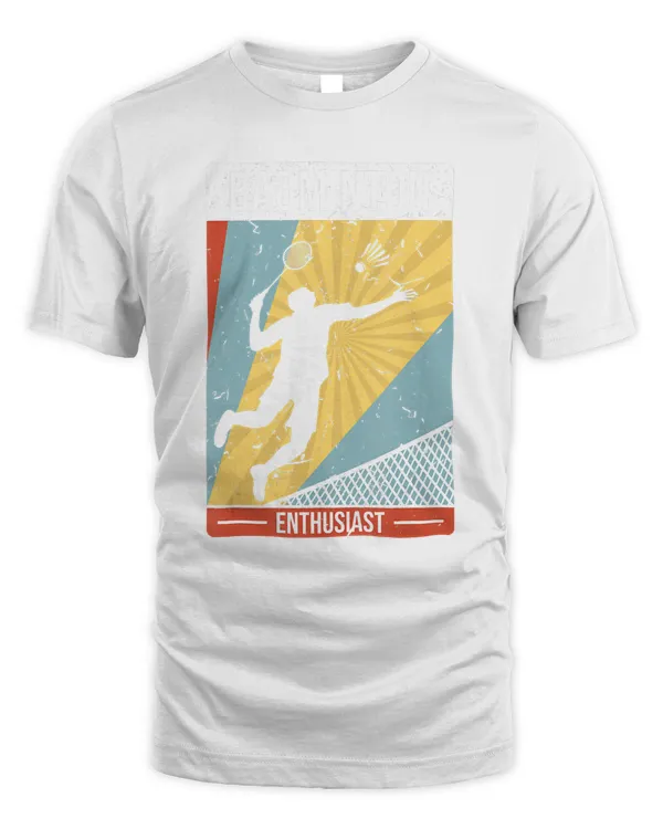 Badminton Enthusiast Retro Pickleball T-Shirt