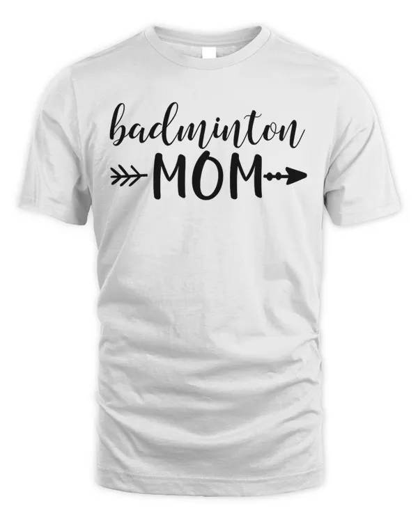 Badminton Mom &amp; Arrow in Black Text Gift ACN002a Premium T-Shirt