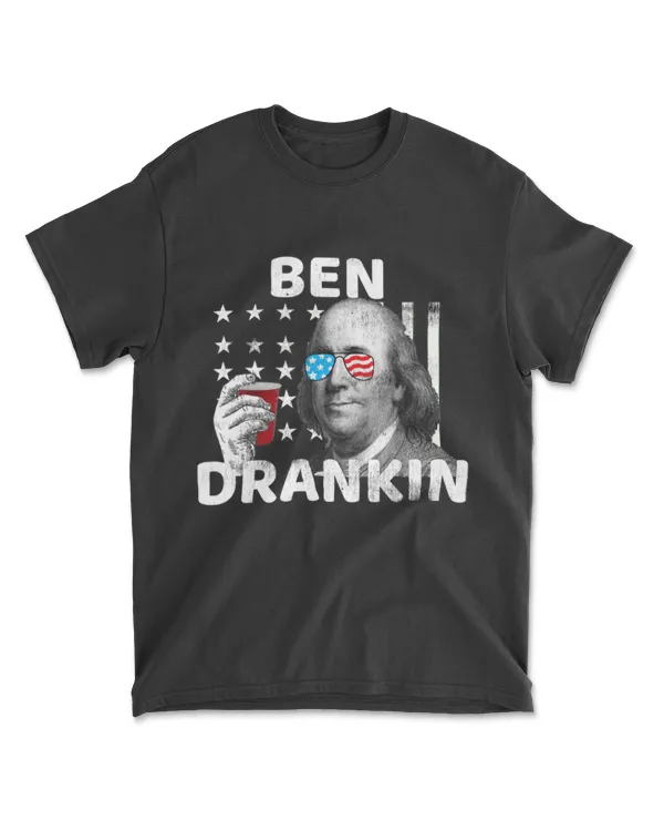 4th Of July Shirts For Men Ben Drankin Funny Beer T-Shirt