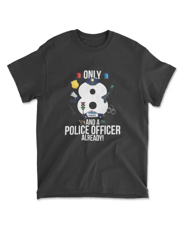 8th Birthday Boy Gift &quot;Only 8 And A Police Officer Already&quot; Premium T-Shirt