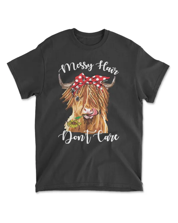 Cow Messy Hair Do not Care Highland Cow Lovers