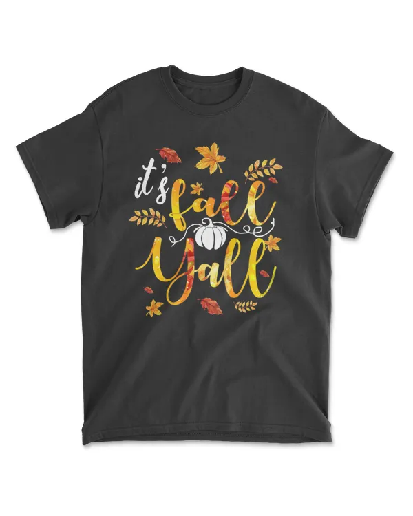 It's Fall Ya'll Autumn Leaves Cute Botanic Foliage