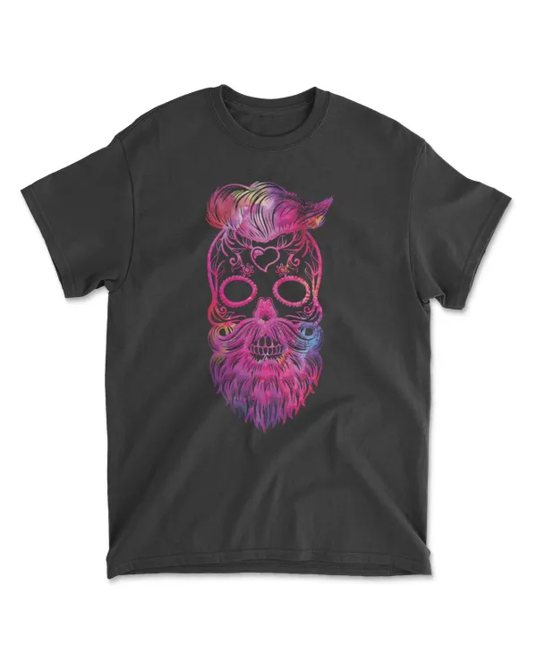 Skull Neon Beard Skull Day Of The Dead