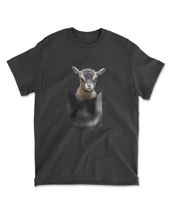 Cute Baby Goat In Pocket Goat Lover Gift Tee Farmer Wife T-Shirt