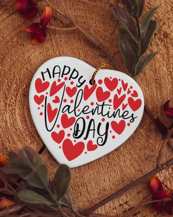 Happy Valentine's Day Ceramic Hanging Heart, To My Wife Girlfriend Soulmate Valentine Gift To My Valentine, Happy Valentine's Day Gift