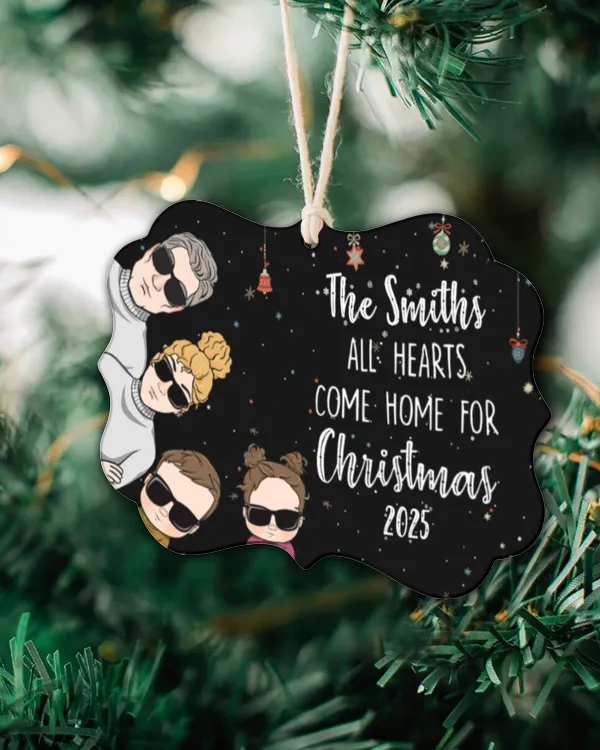 All Hearts Come Home For Christmas - Personalized Acrylic Ornament, Gifts For Grandpa, Gifts Idea For Grandpa