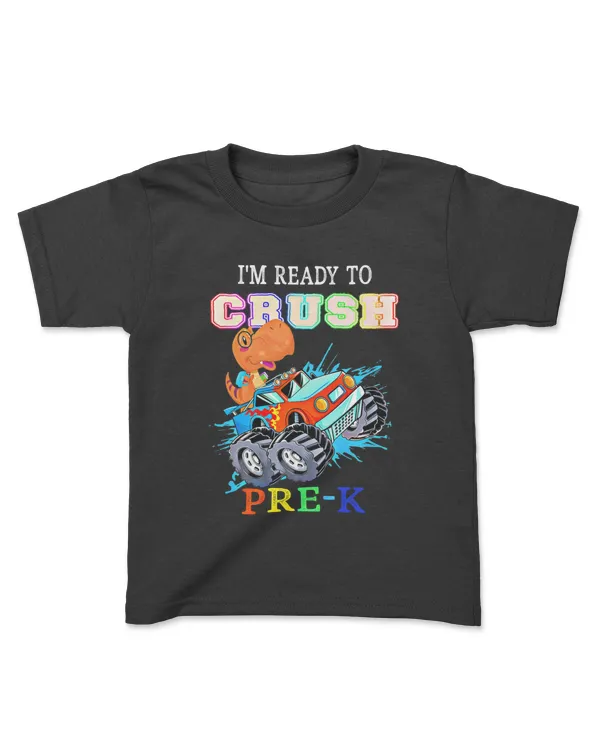 Kids I'm Ready to Crush Pre-K Monster Truck Back to School T-Shirt