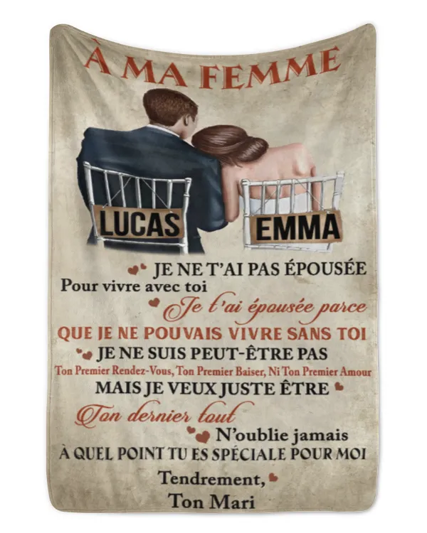 FR - Couverture À ma femme Je ne t’ai pas épousée pour vivre avec toi Ton Mari