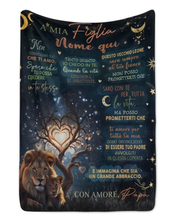 Coperta personalizzata per mia figlia da parte di papà Spero che tu creda in te stesso - Couch Blanket (Printed in the EU) Couch Blanket (Printed in the EU)