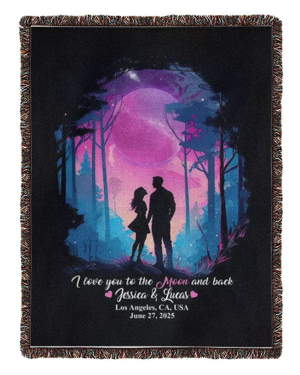 I Love You To The Moon & Back - Personalized Blanket, Gifts For Husband, Gifts Idea For Husband