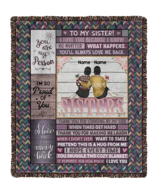 Pretend This Is A Hug From Me Personalized Blanket, Gifts For Sister, Gifts Idea For Sister