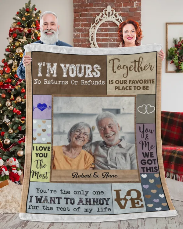 Our Favorite Place To Be - Personalized Photo Blanket - Anniversary Gifts For Her, Him, Gifts For Husband, Gift Idea For Husband